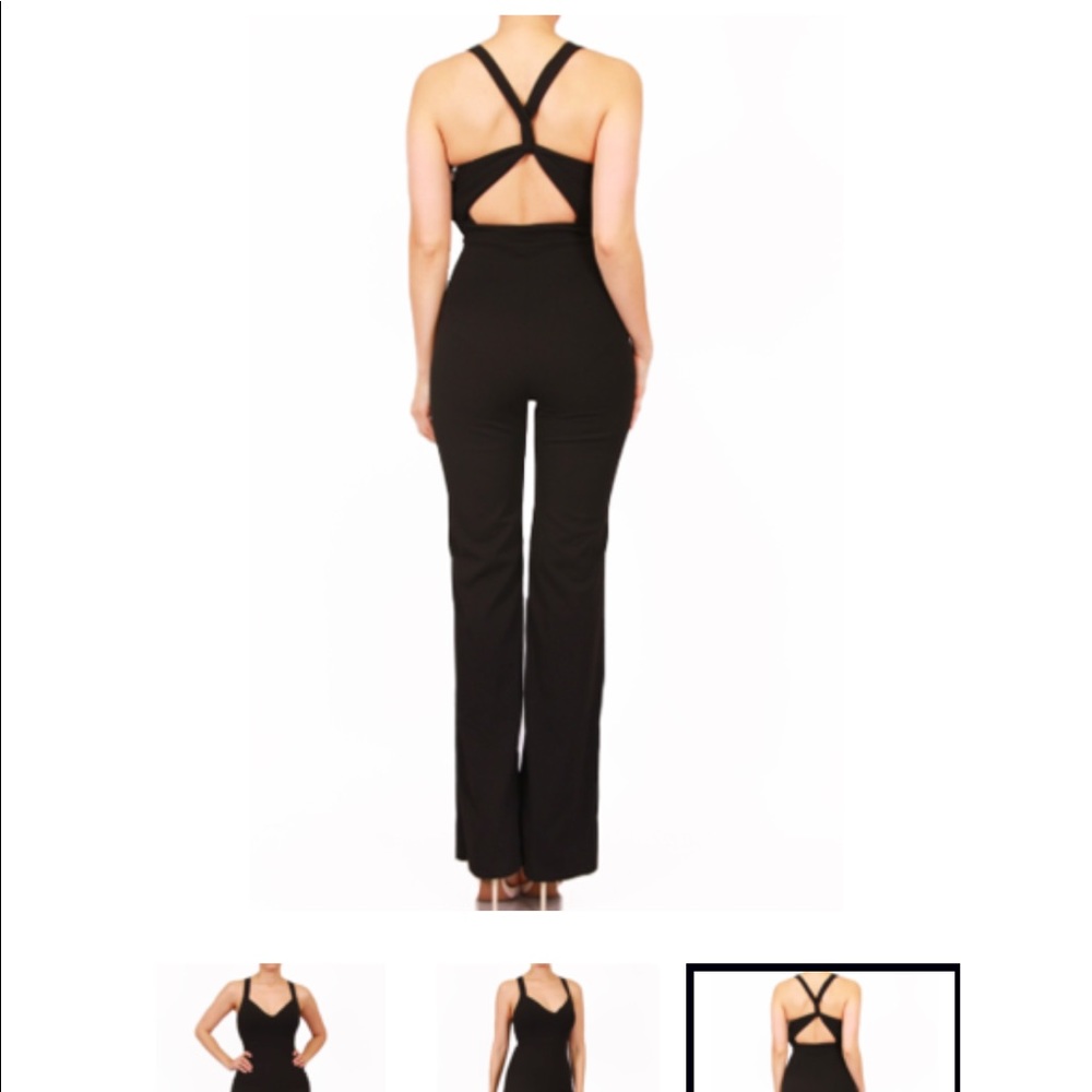 SOLID BLACK JUMPSUIT WITH OPEN BACK